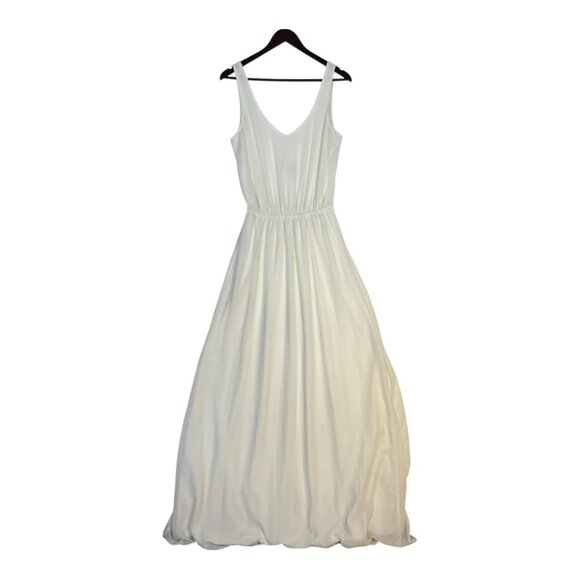 Show Me Your Mumu Off-White Kendall Maxi Dress Deep V-Back & Elastic Waist Sz M - Picture 1 of 10